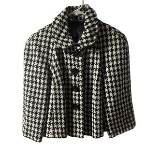Briggs New York Petite houndstooth blazer cape over coat size 6p